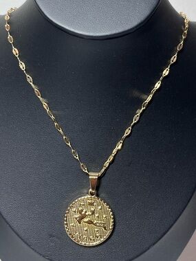 Virgo Gold Medallion Pendant Necklace